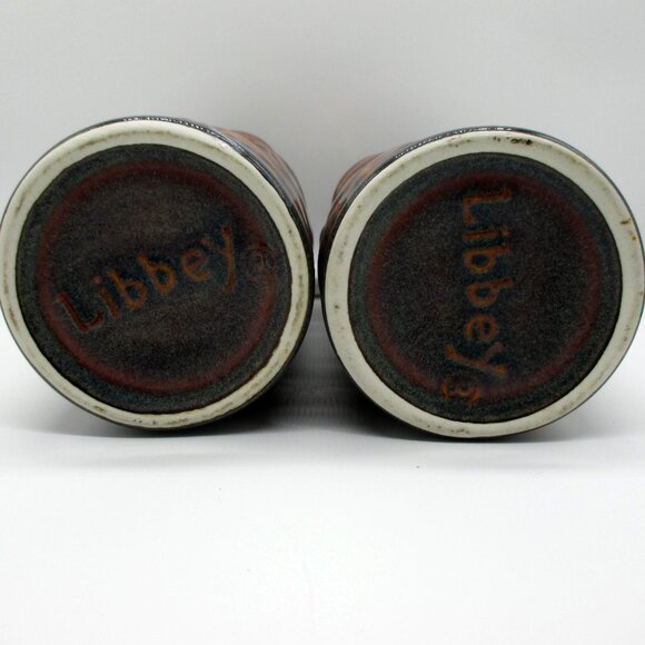 Libbey Tiki Mug Cup Brown Gold Hawaiian Beach Cocktail Bar Vintage SET OF 2 - Picture 2 of 6